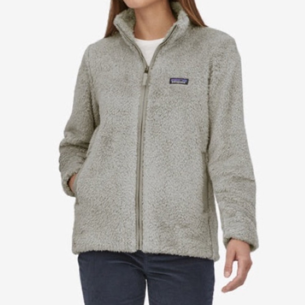 Patagonia Los Gatos Full Zip Jacket Sherpa Gray Medium Fur Fuzzy Sherpa